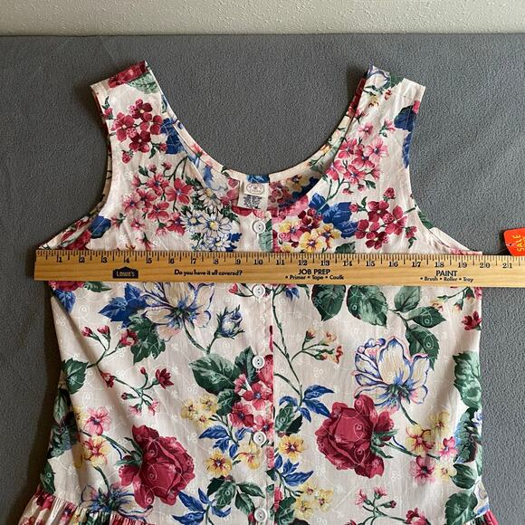 Vtg 80s 90s NOS Brights Creek Cottage Garden Midi Dress Romantic Boho 14? Floral - Picture 10 of 15